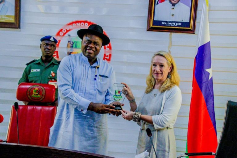 Photo 1_ DHC Gill Lever OBE and H.E Govenor of Bayelsa Sen. Douye Diri (1)