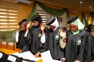 Minaret University female students taking oath