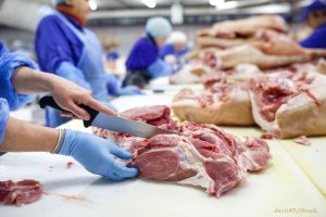 Cutting-Meat-In-Slaughterhouse-Butcher-Cutting